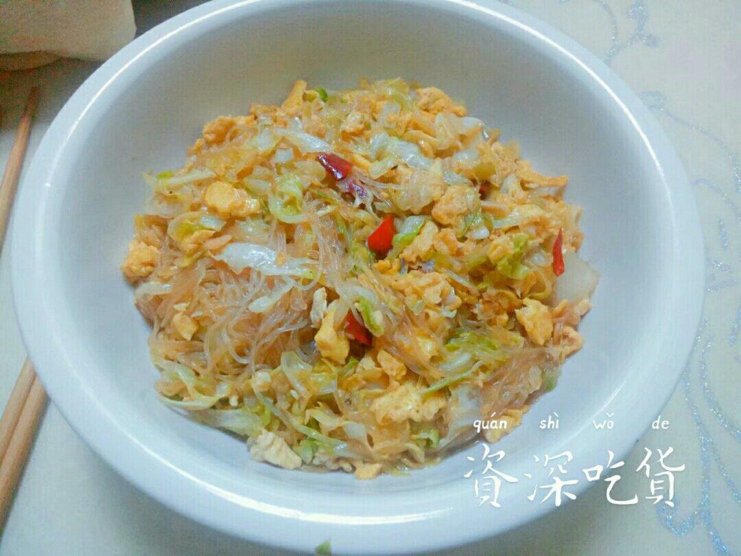 肉末圆白菜（甘蓝菜）炒粉丝【妞的食记】