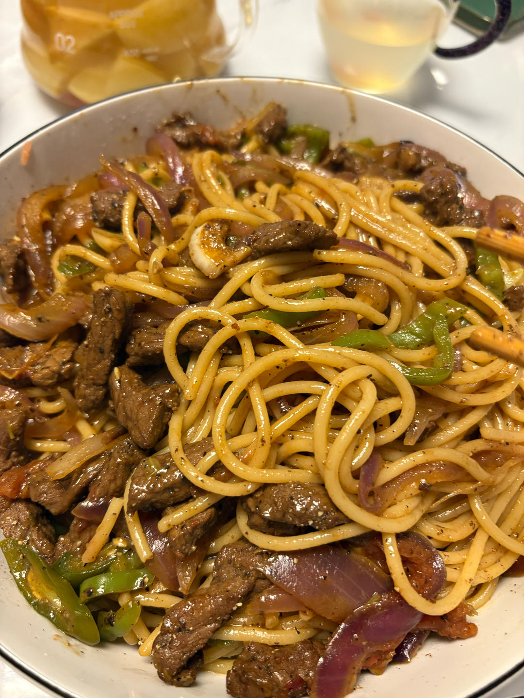 自制黑胡椒牛柳意面