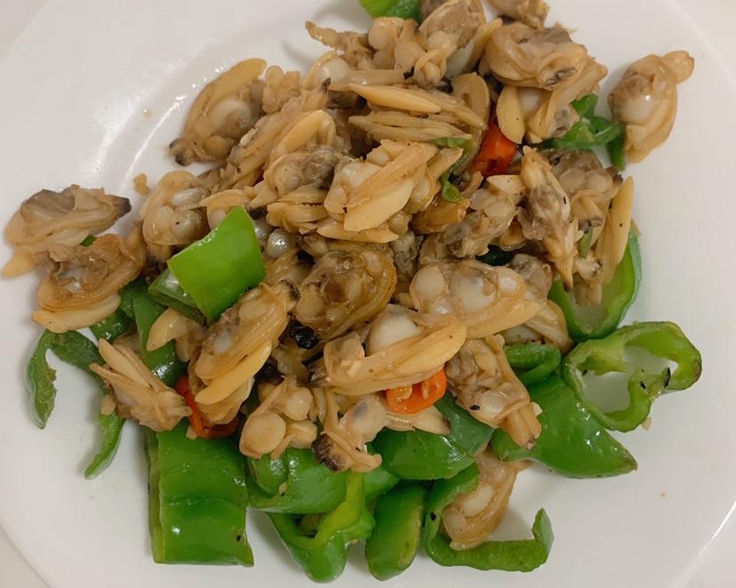 【快手菜】青椒炒蚬子肉（10分钟）的做法