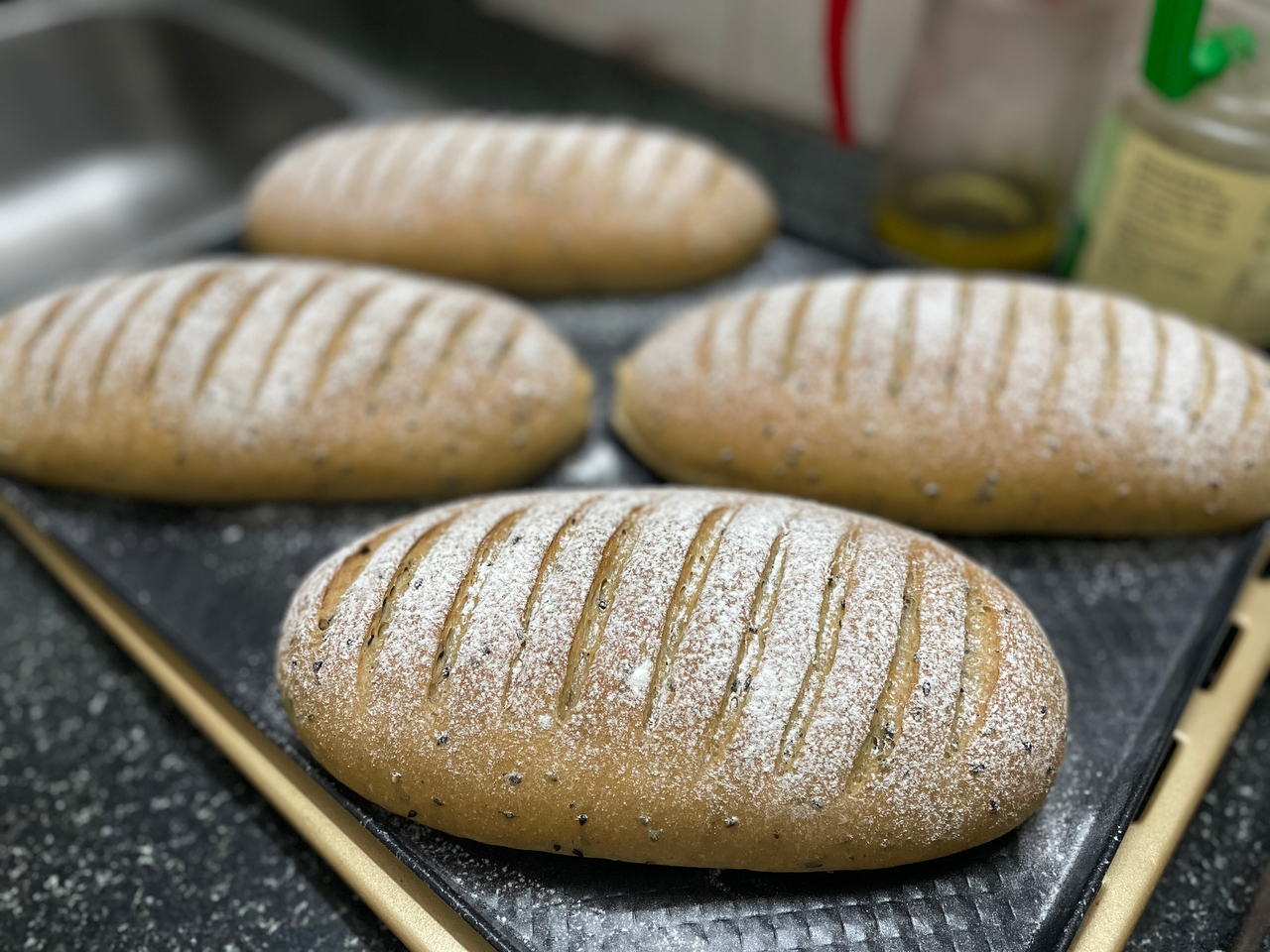 全麦黑芝麻软面包❗烫种，红糖，健康面包