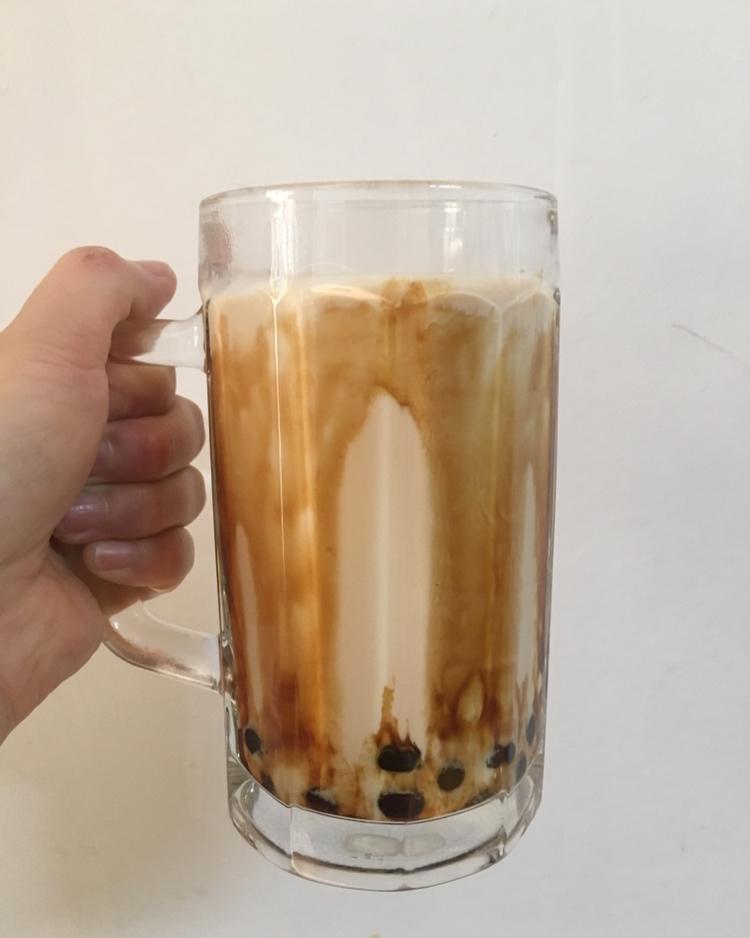 脏脏的海盐奶盖珍珠奶茶（自制珍珠）