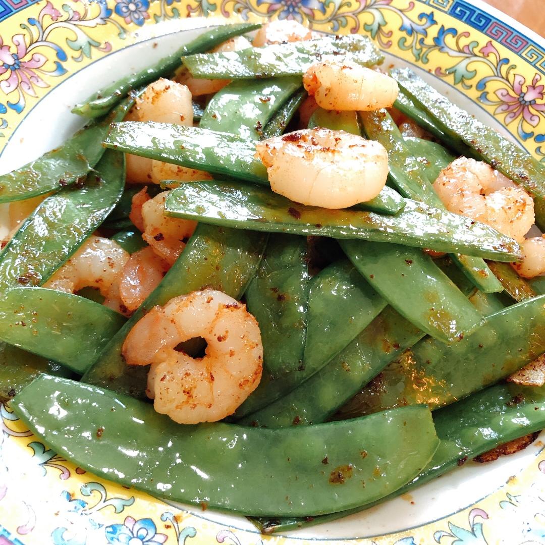 荷兰豆炒虾仁