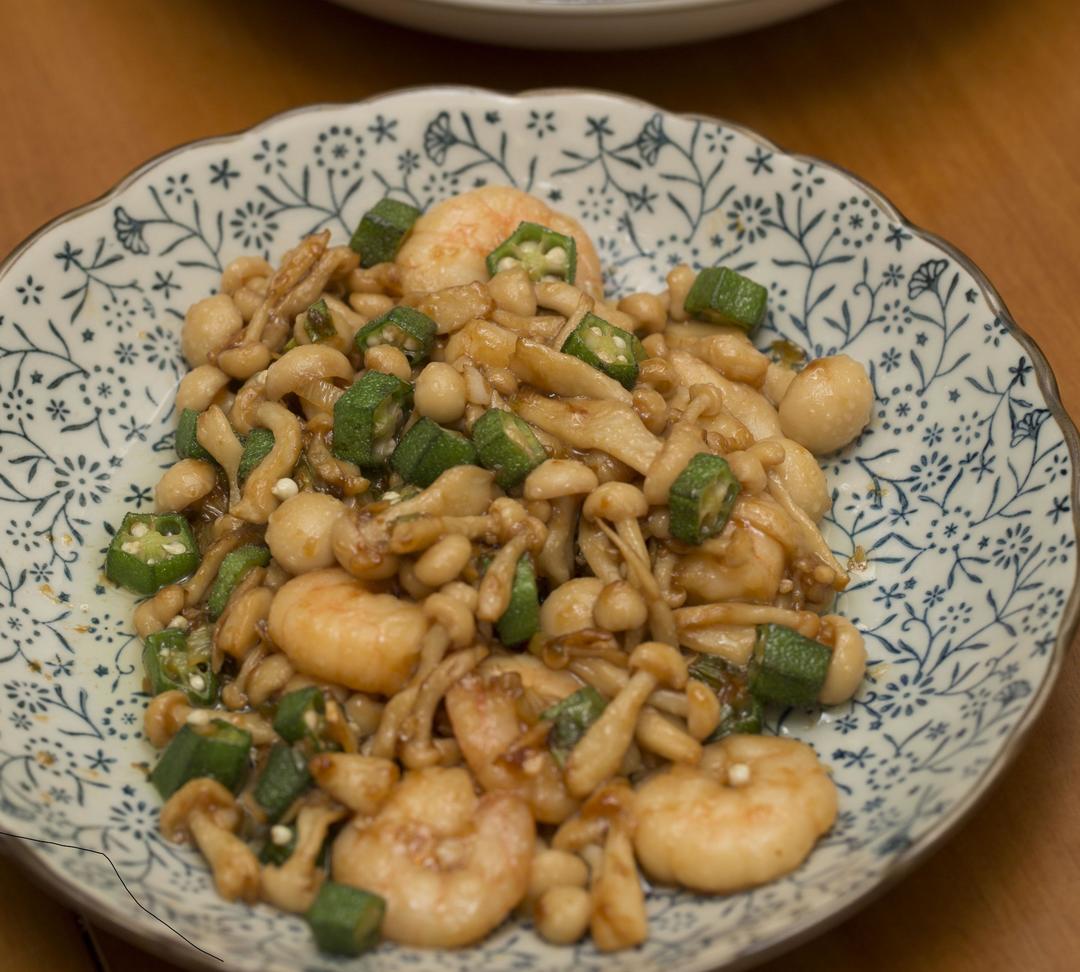 白玉菇秋葵炒虾仁