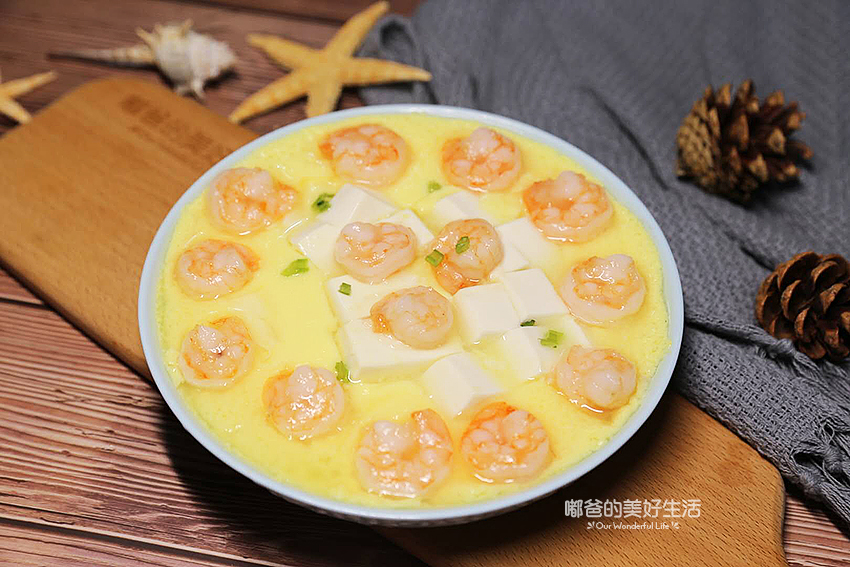 超快手营养餐——虾仁豆腐蒸蛋的做法