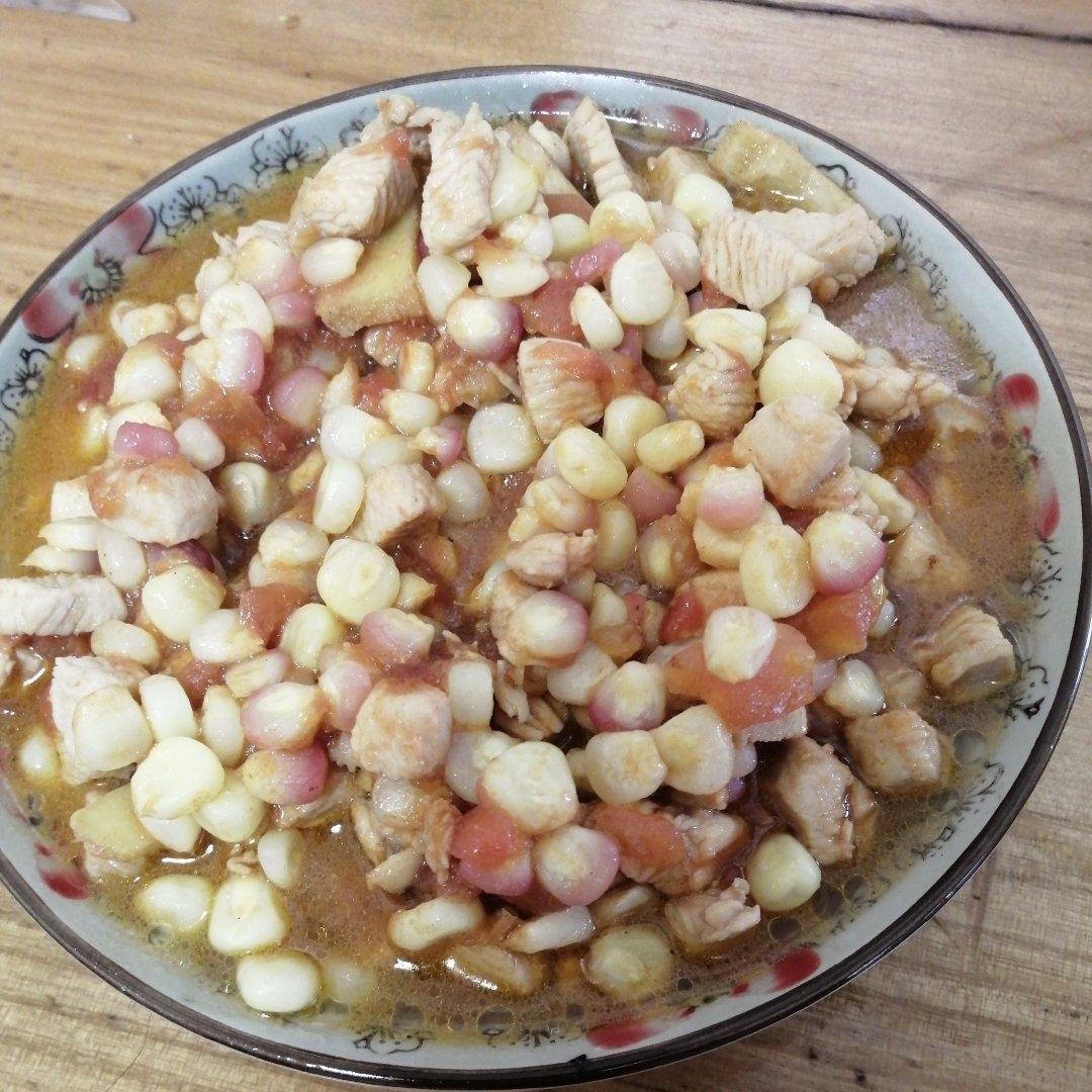 玉米粒炒鸡丁｜嫩嫩的好吃！