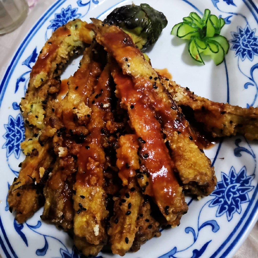 麦姐姐的小厨房做的黄金佛手茄子