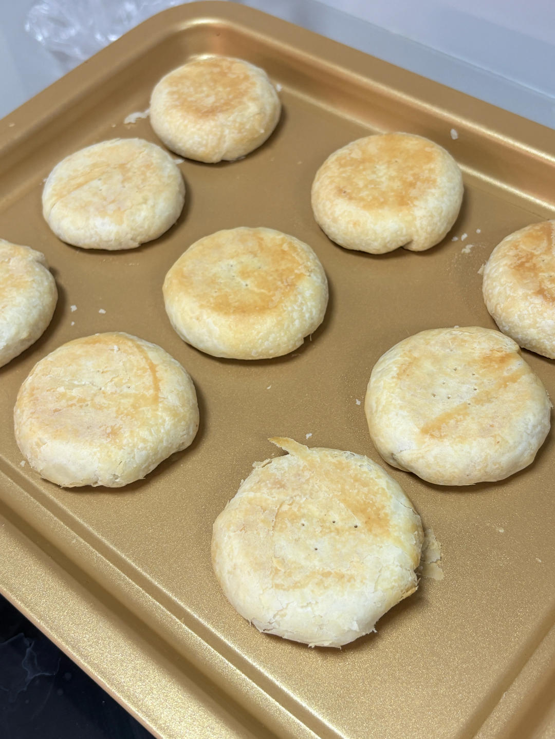 不用揉皮也能做出酥掉渣的绿豆酥饼