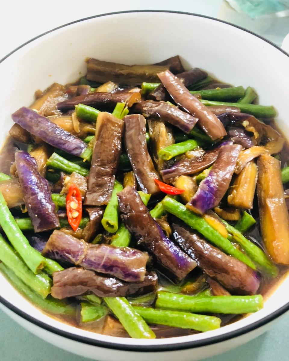 下饭好搭档—茄子炒豆角
