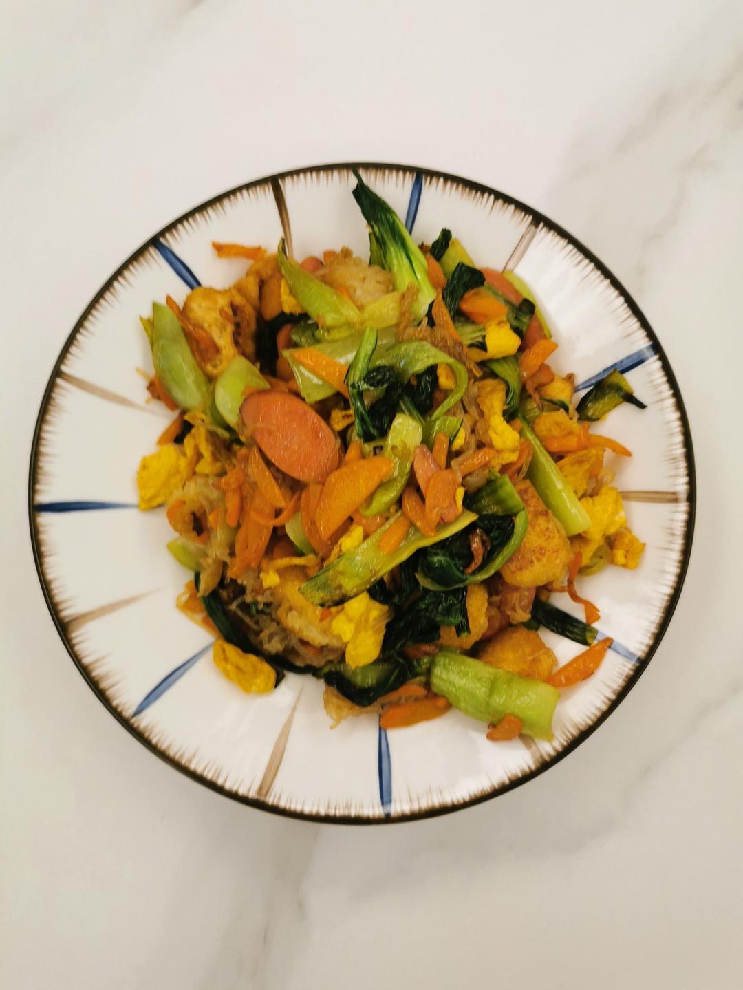 三丝鸡蛋炒粉😋超级懒人食谱，好吃不腻