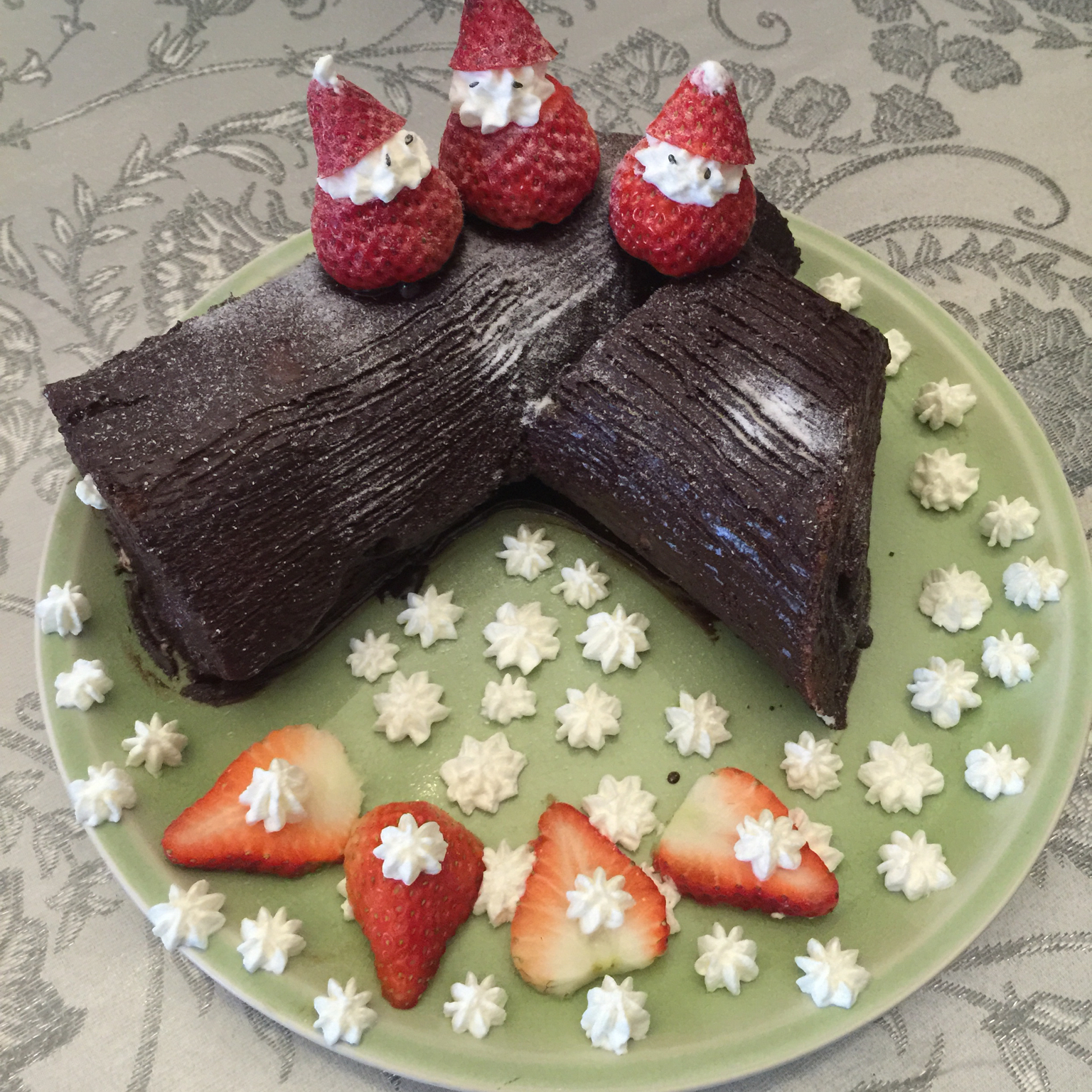 圣诞树根蛋糕~简单版