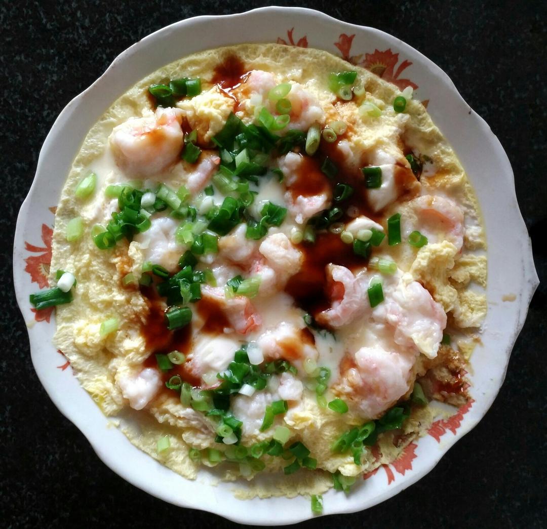 虾仁豆腐蒸水蛋