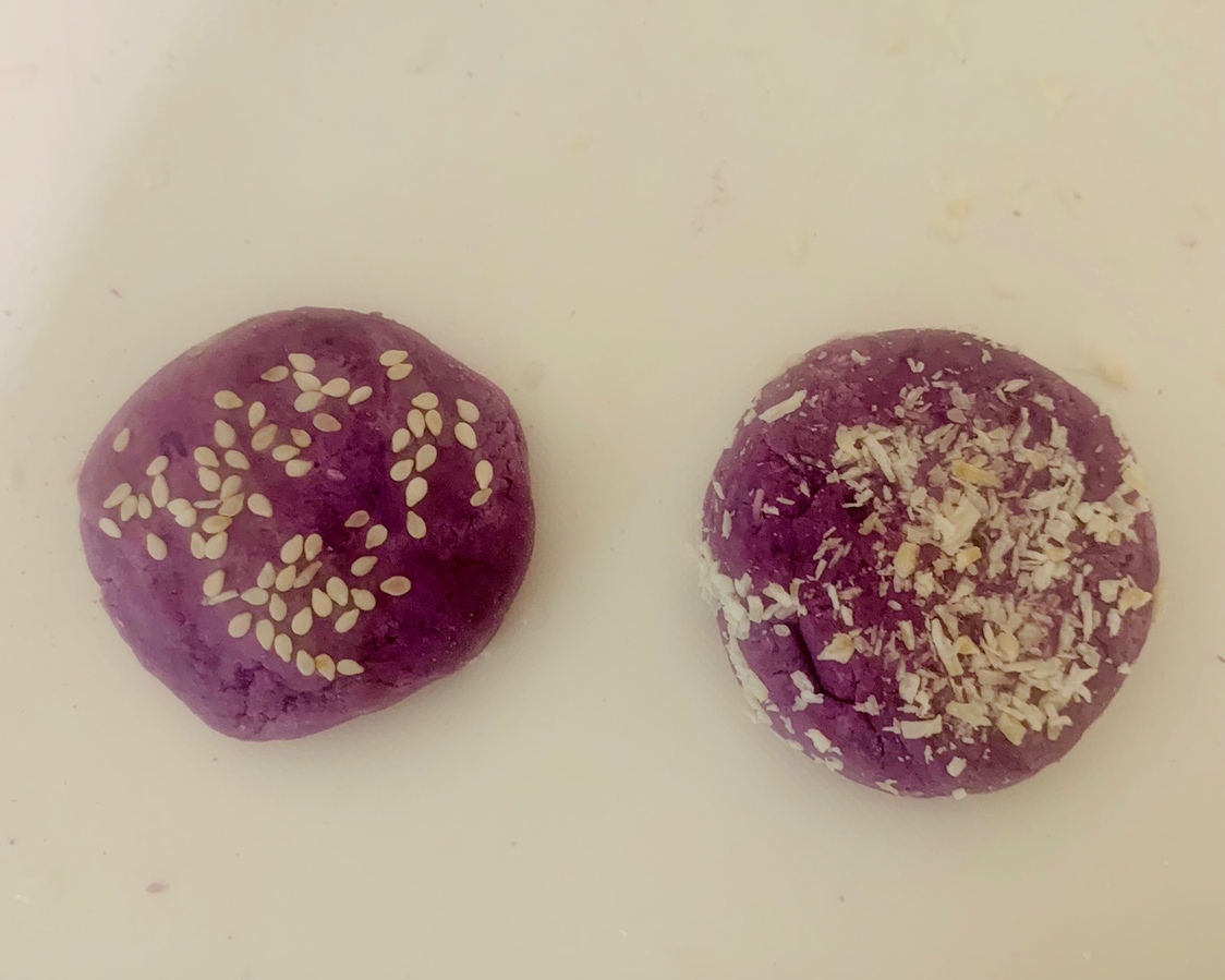 【减脂期小食】糯米拉丝紫薯饼的做法 步骤7