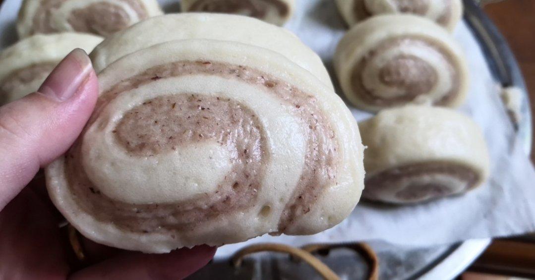 豆沙普通面粉双色刀切馒头