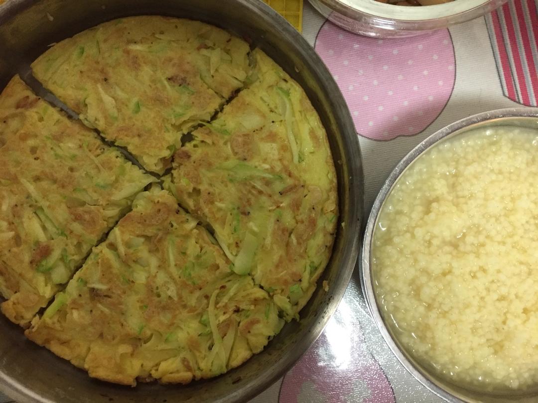 西葫芦虾皮鸡蛋饼