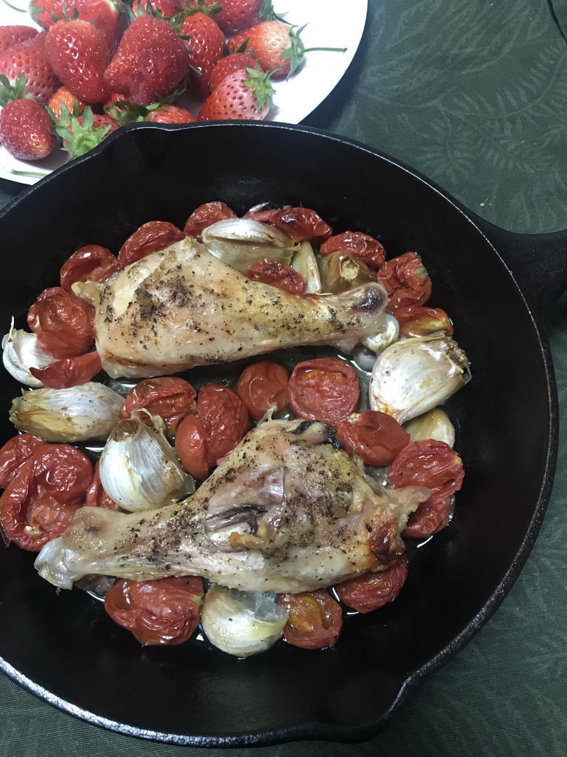 大蒜番茄烤鸡腿