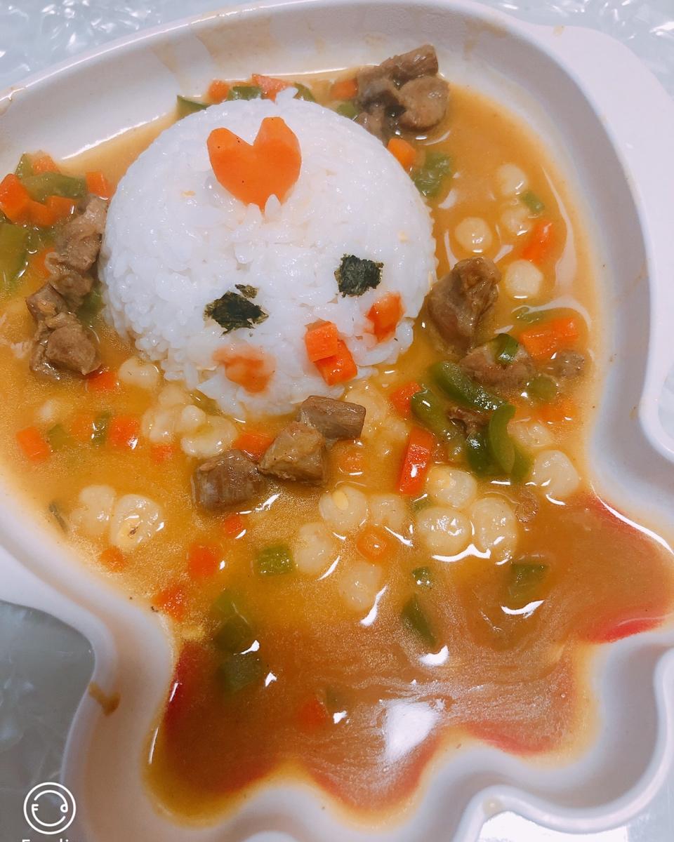 人见人爱花见花开🐤         三只小鸡日式咖喱饭