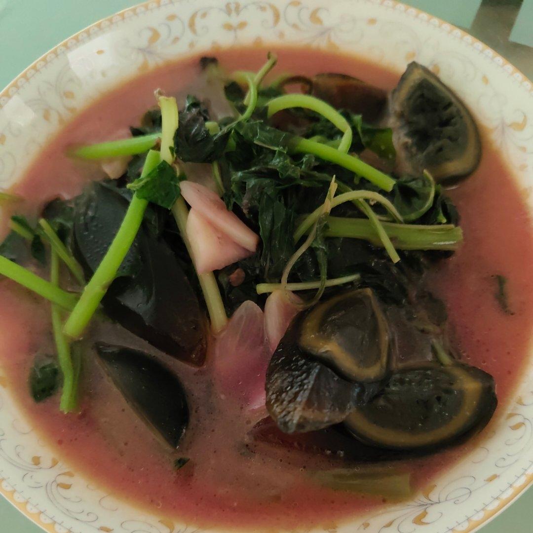 上汤皮蛋苋菜