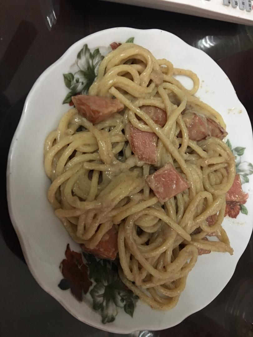 白酱蘑菇培根意面（牛奶版低热量）