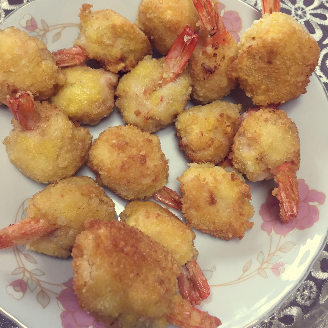 土豆泥鲜虾球