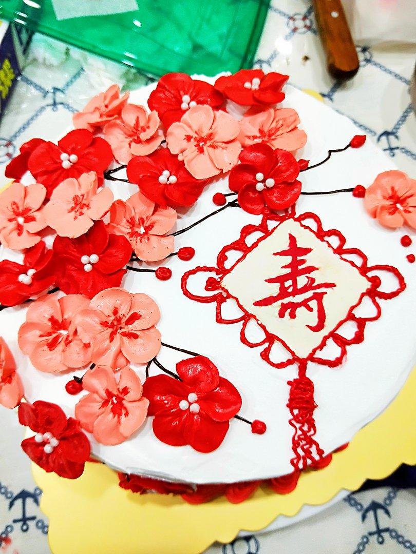 喜庆的中国风贺寿蛋糕