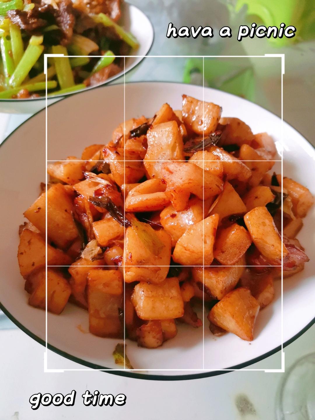 家常快手菜小炒藕丁真香