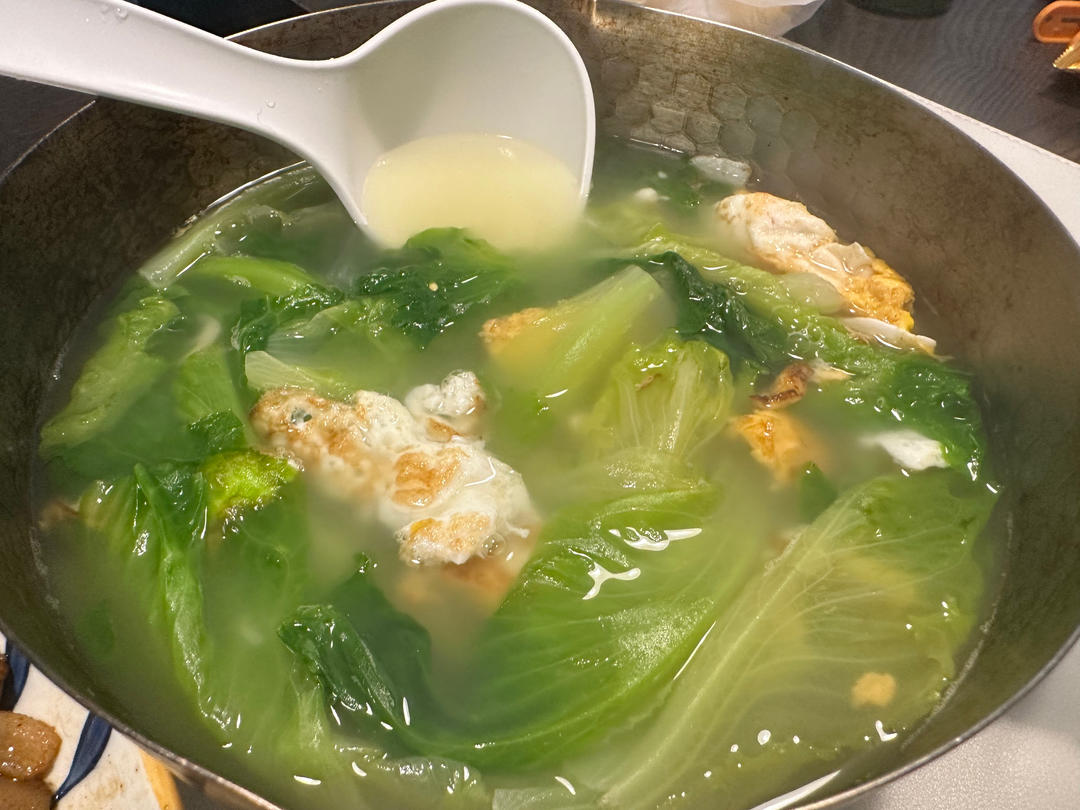 超级刮油掉称的生菜鸡蛋汤