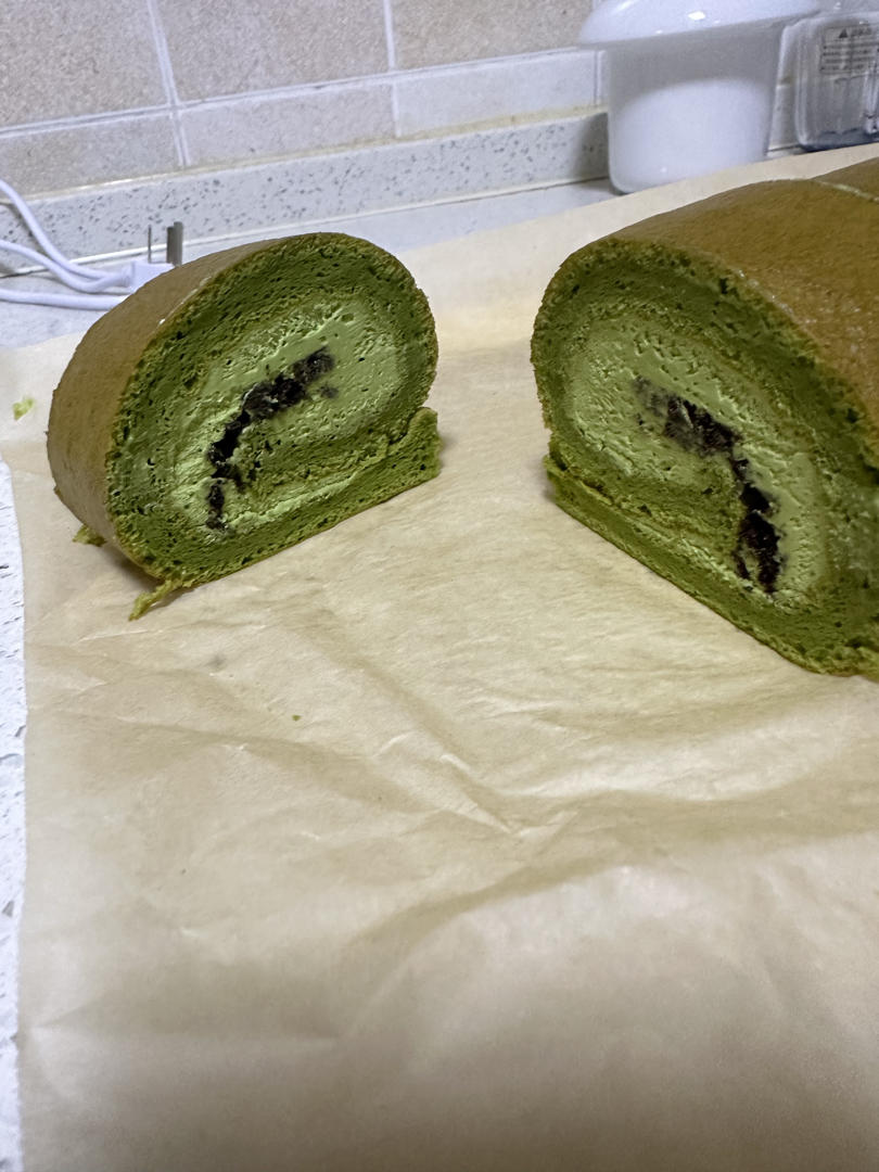 抹茶奶油蛋糕卷，一抹，倾心