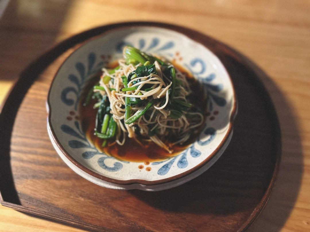 减脂期必备｜这料汁匹配一切蔬菜🥬凉拌菠菜金针菇👼