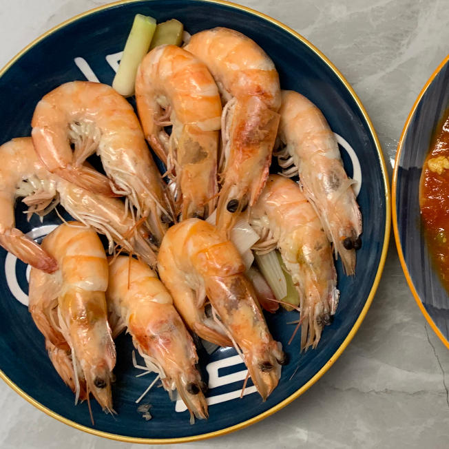 最简单的白灼虾（水煮）盐水基尾虾