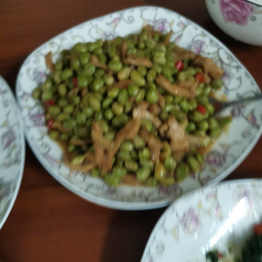 毛豆炒肉（超简单）
