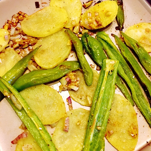 好吃爆表的烤土豆，烤青椒