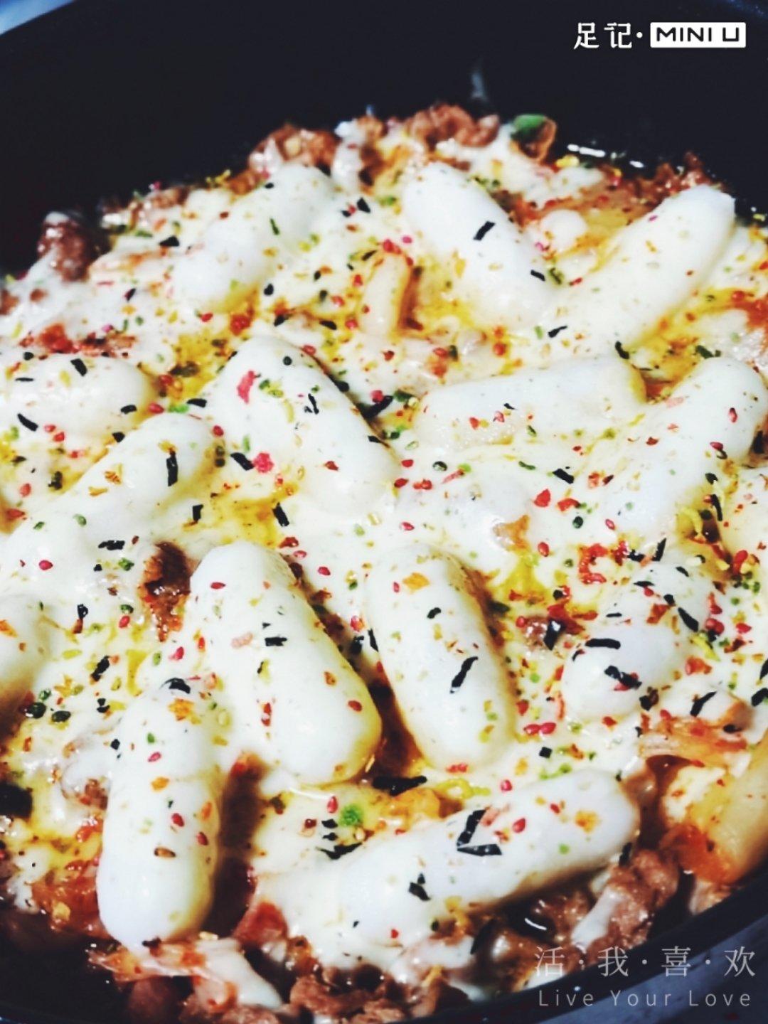 韩式芝士焗牛肉泡菜年糕