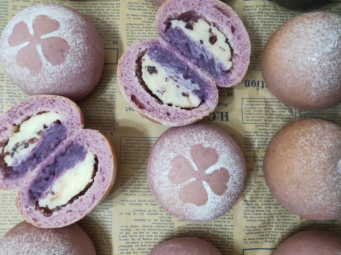 紫薯芋泥奶酪包的做法
