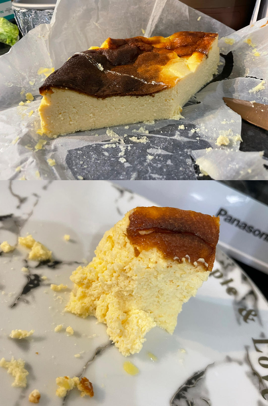 低碳下午茶！（生酮keto）低碳者都吃点啥-柔润软嫩细腻绵长浓郁厚重的低碳断糖生酮超级友好的无敌能量炸弹六寸无粉重芝士蛋糕！（烤乳酪蛋糕/烤芝士蛋糕/脂肪炸弹）