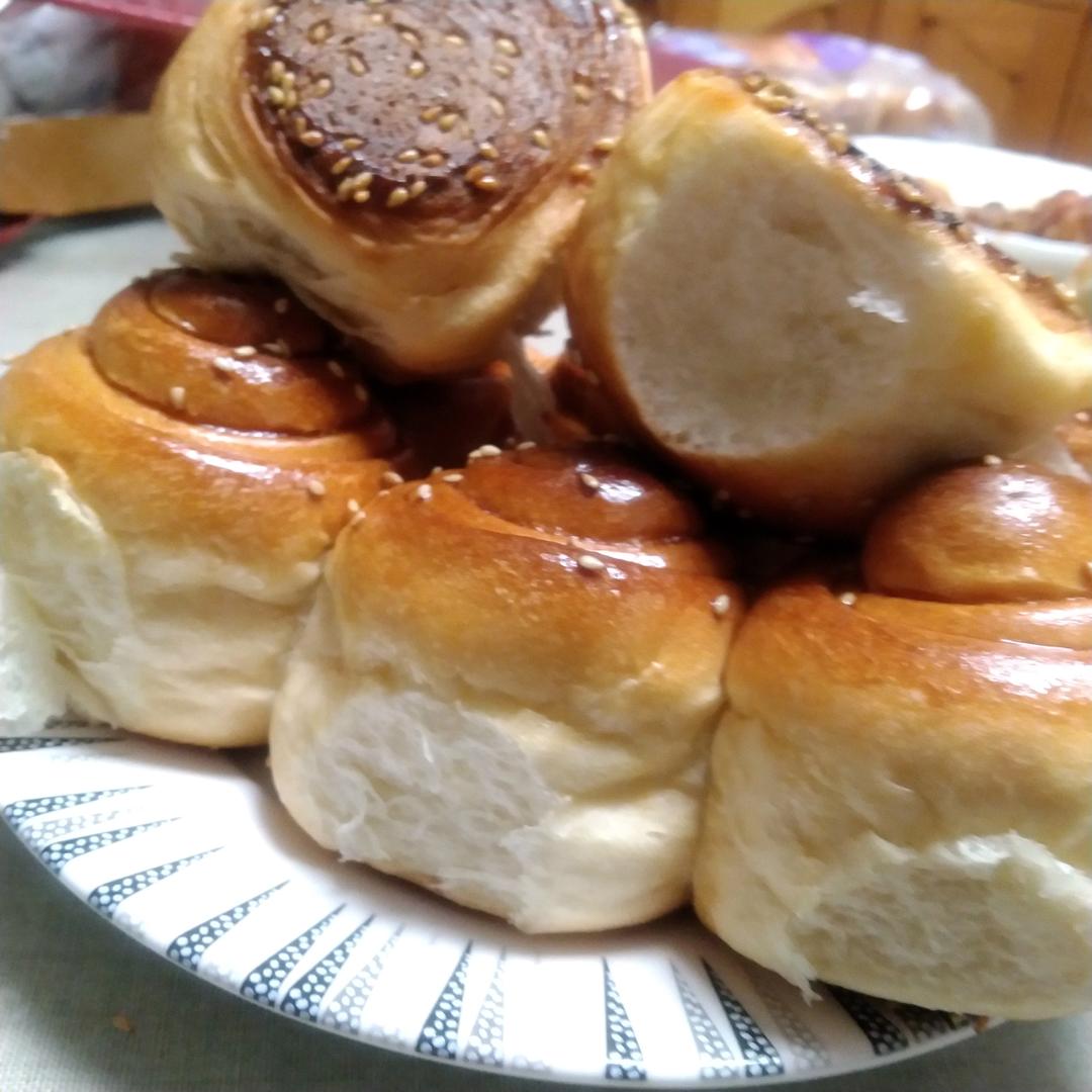 蜂蜜脆底小面包(一次发酵)
