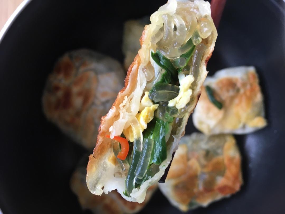 秒杀夜市小吃摊韭菜盒子(饺子皮版)