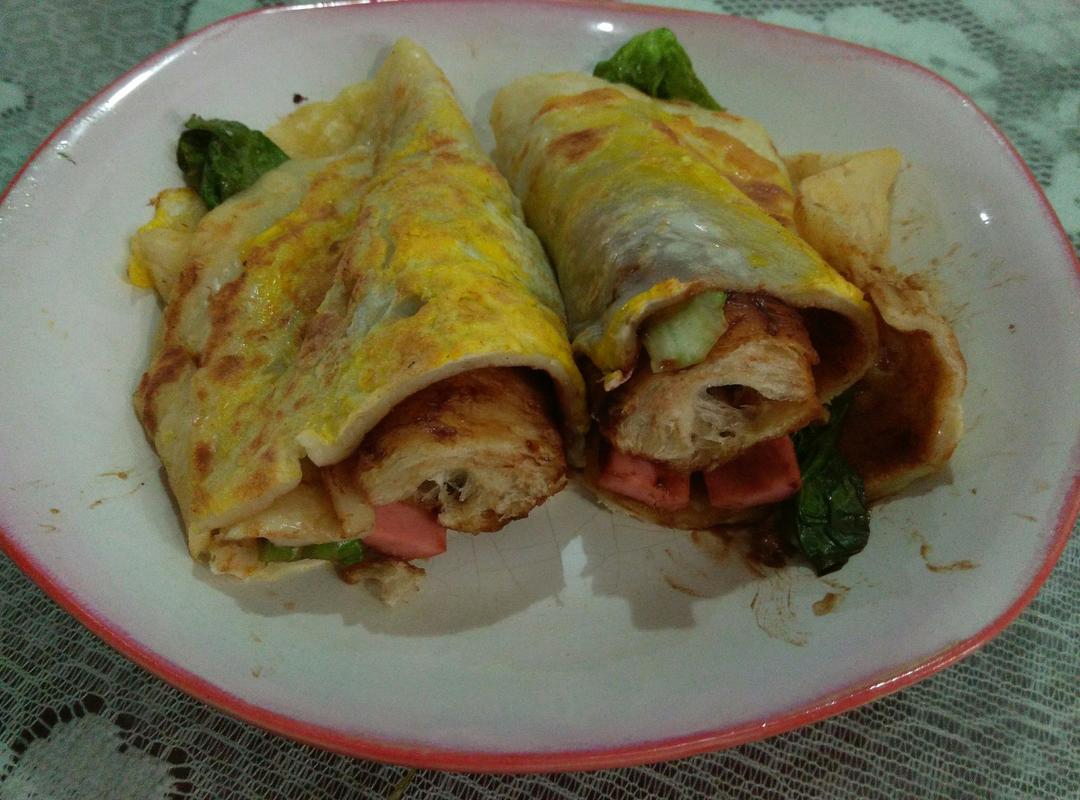 煎饼果子（电饼铛煎烙）的做法