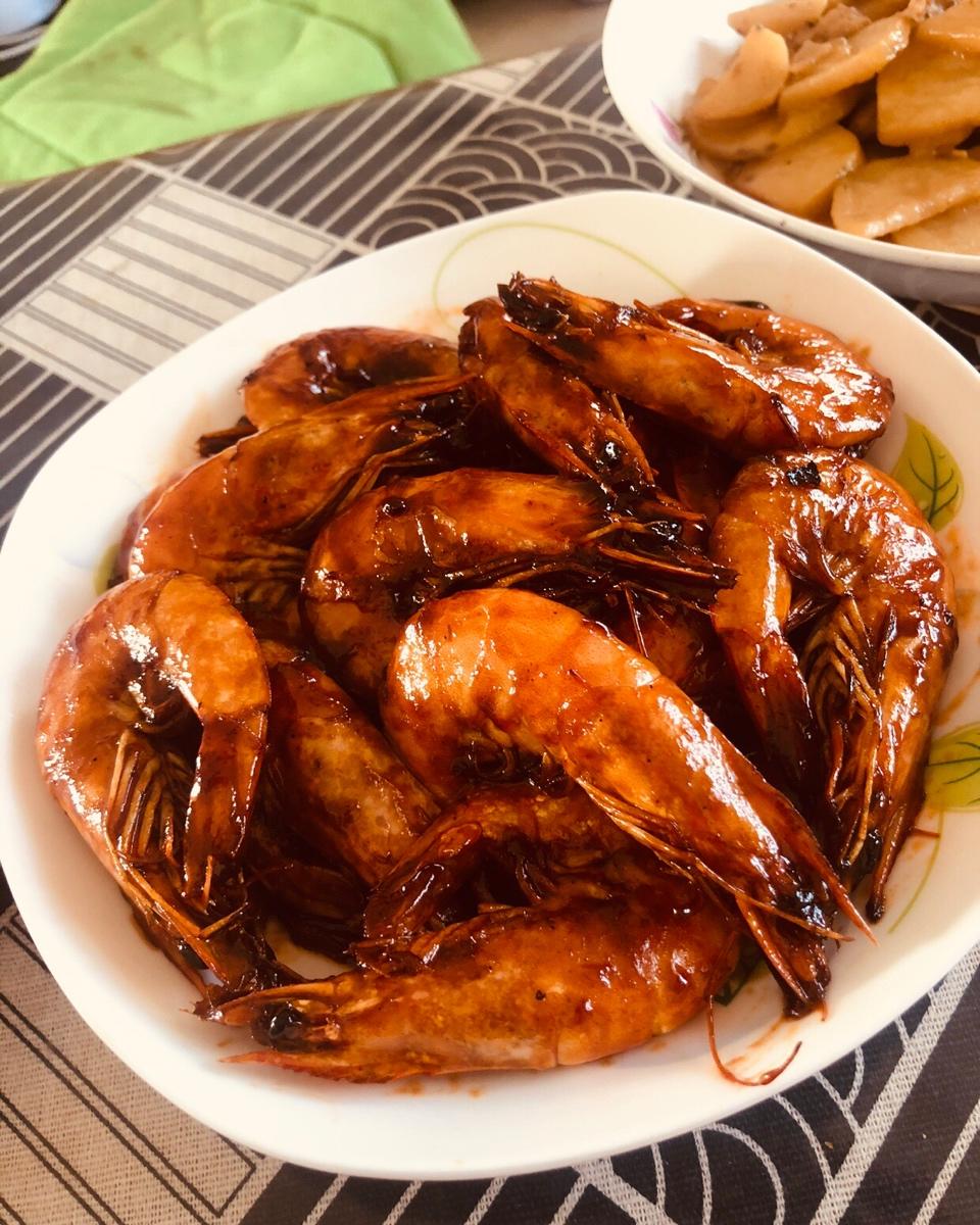 桔梗kx做的油焖大虾