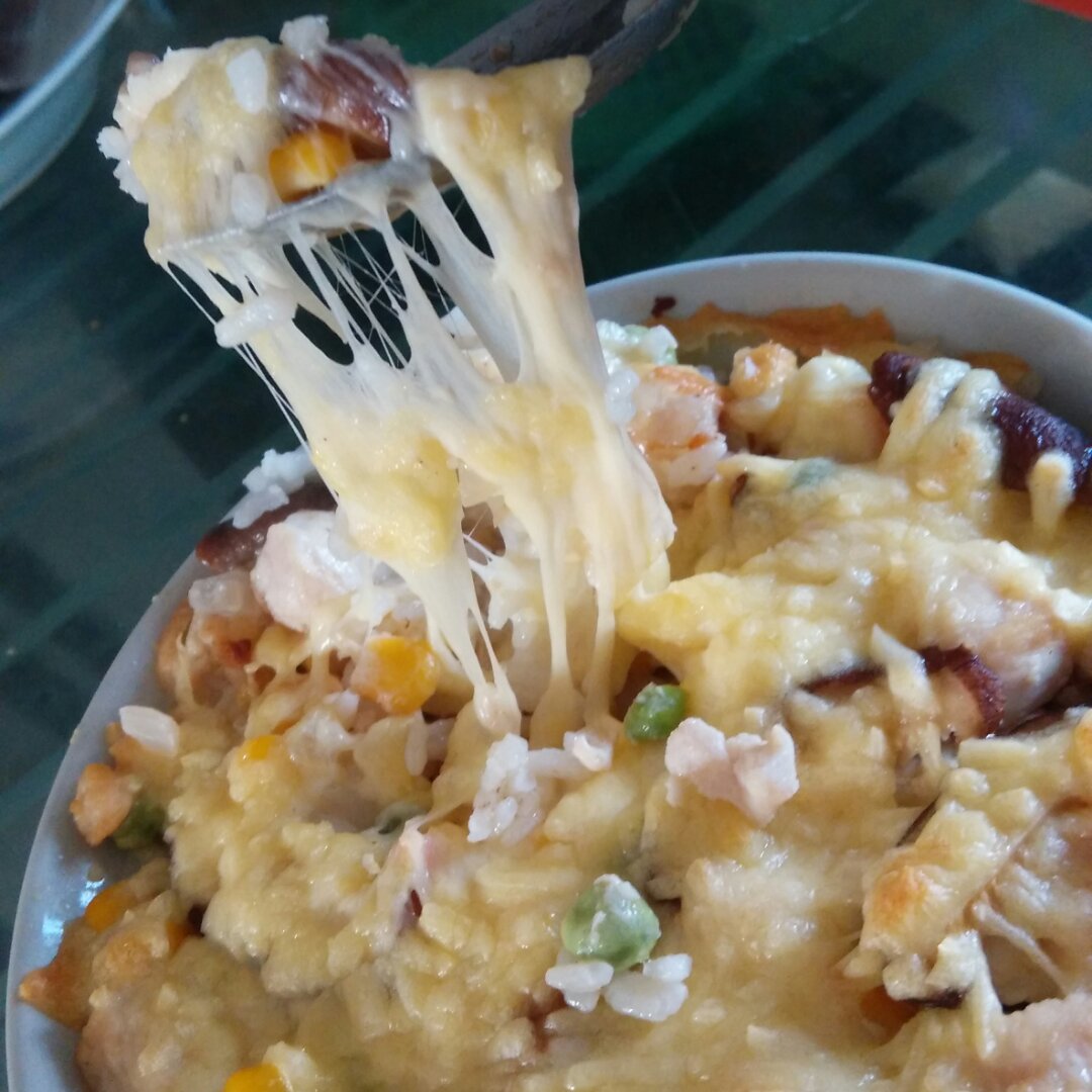 奶油蘑菇鸡肉焗饭