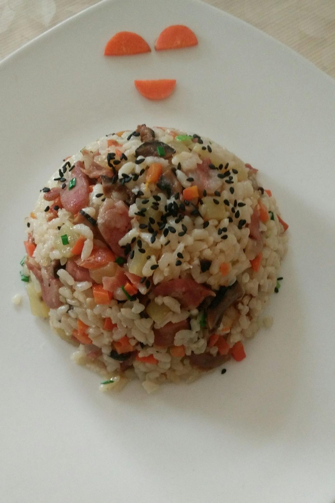 电饭锅版香菇腊肠饭