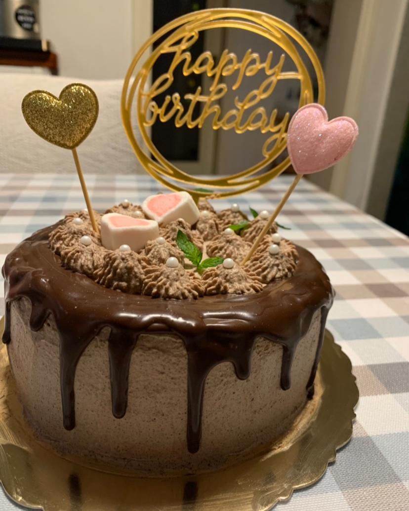 6寸巧克力甘纳许生日蛋糕
