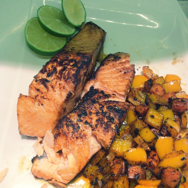 青柠黄油煎三文鱼