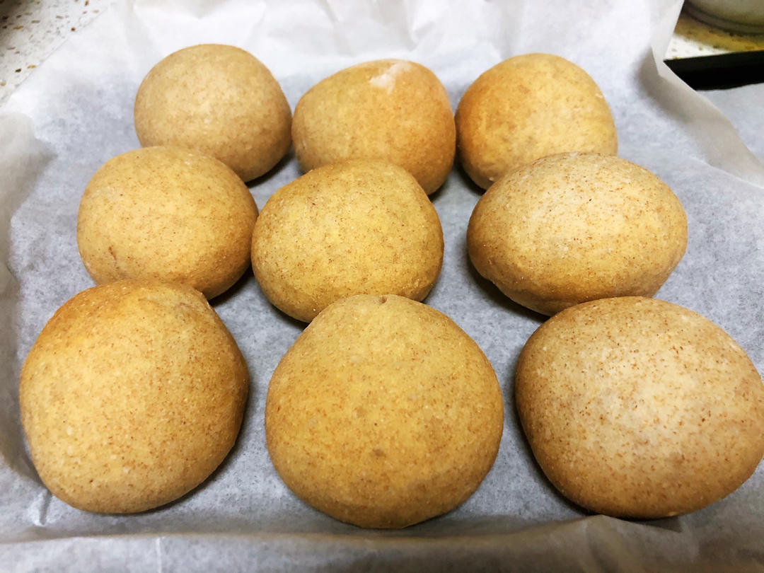 无油无糖全麦麸皮小餐包超低卡减脂 （王后全麦粉）中种法