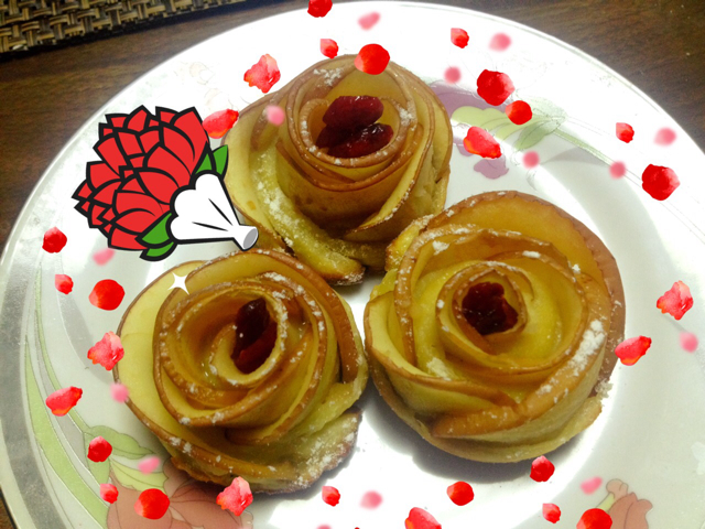 玫瑰花苹果塔