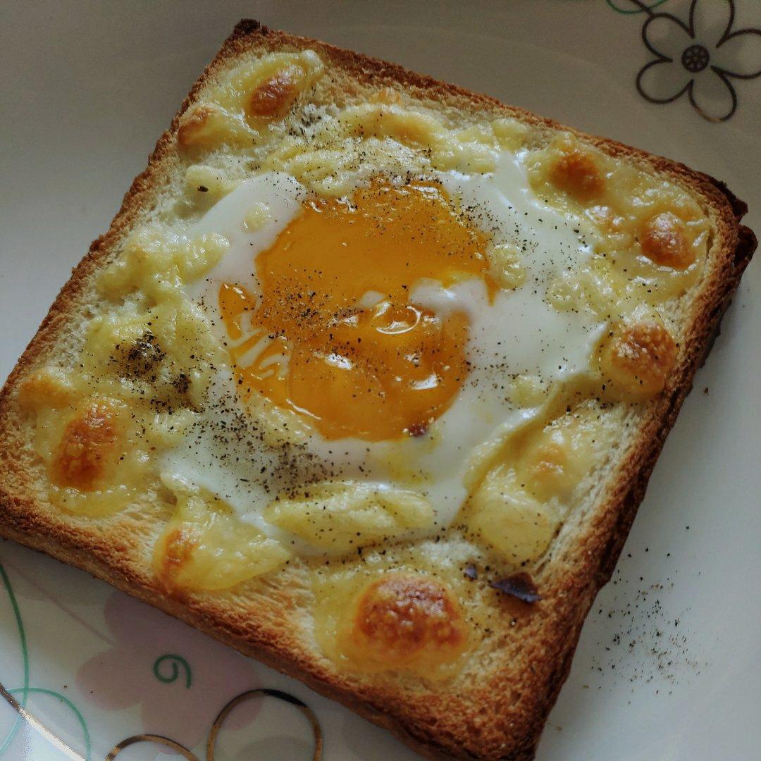 圈儿3024做的快手十分钟早餐烤箱芝士鸡蛋吐司切片面包