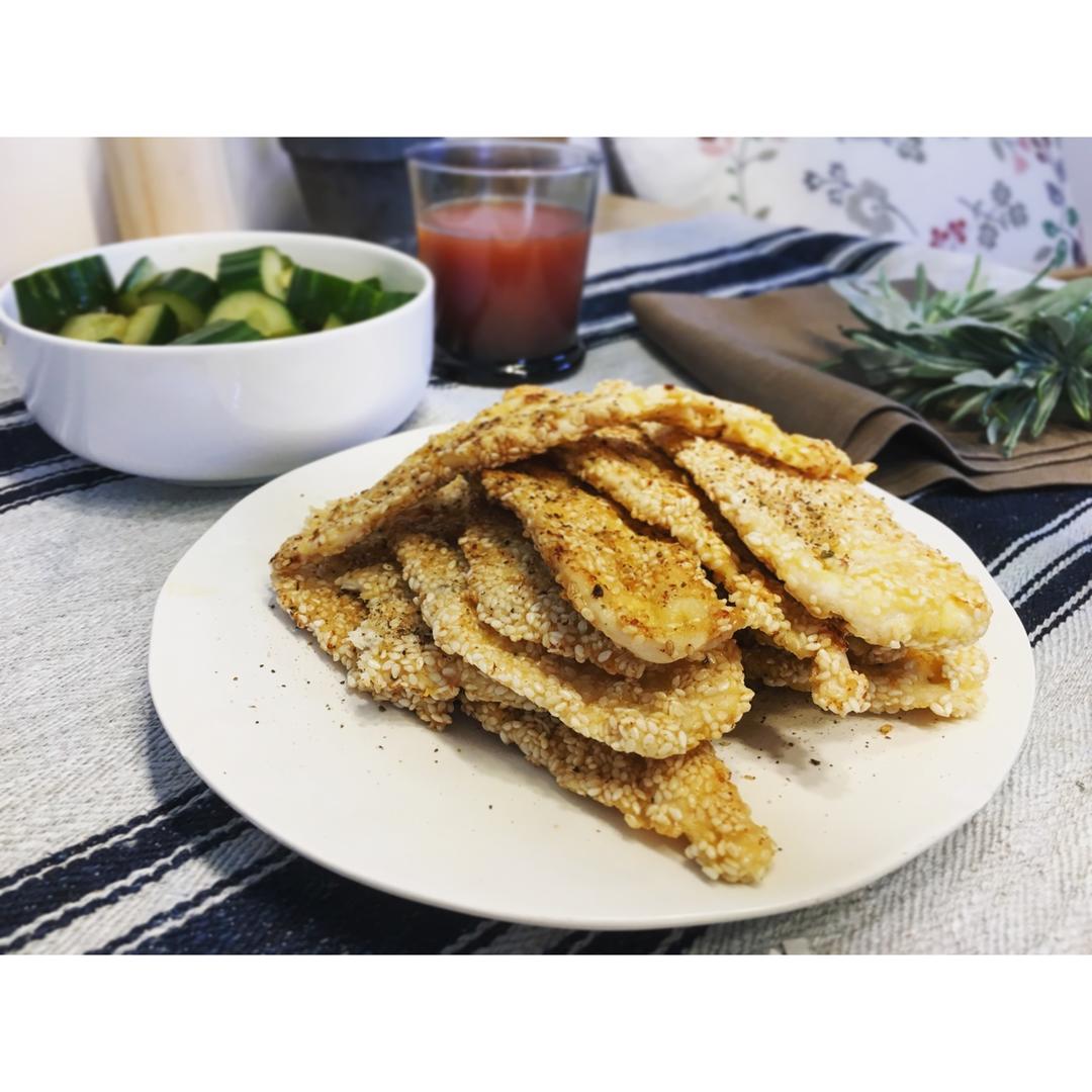 芝麻煎鸡胸