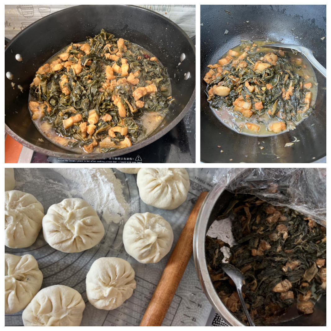 梅菜五花肉+包子的做法