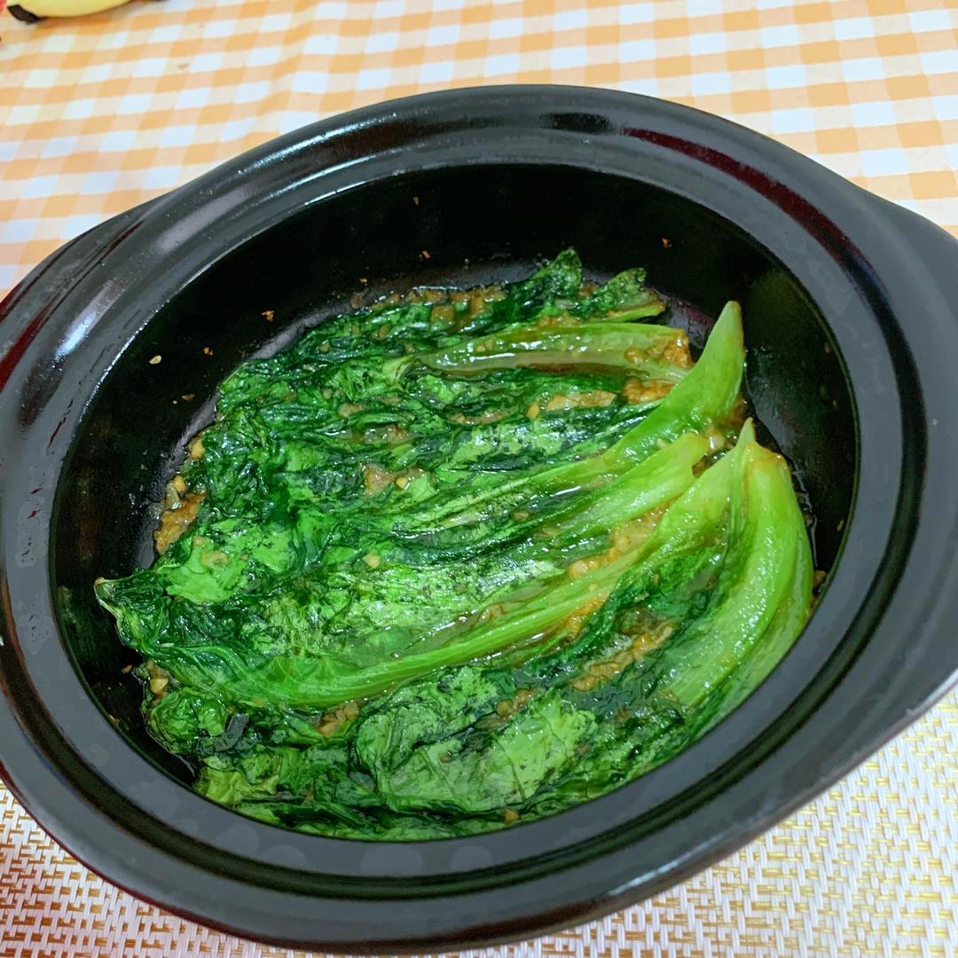 10分钟搞定🥬砂锅蒜蓉生菜煲