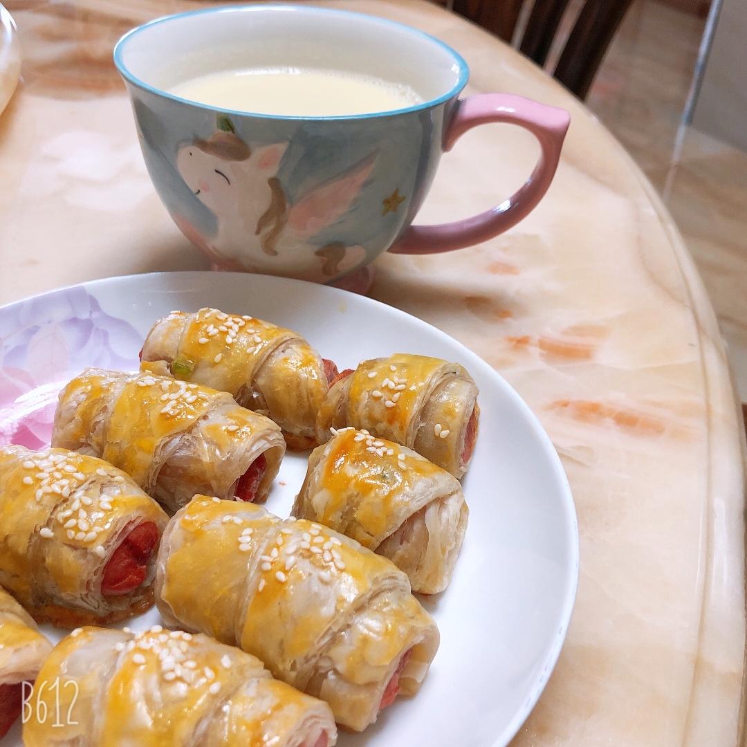 万能的手抓饼～孩子都能做的火腿可颂