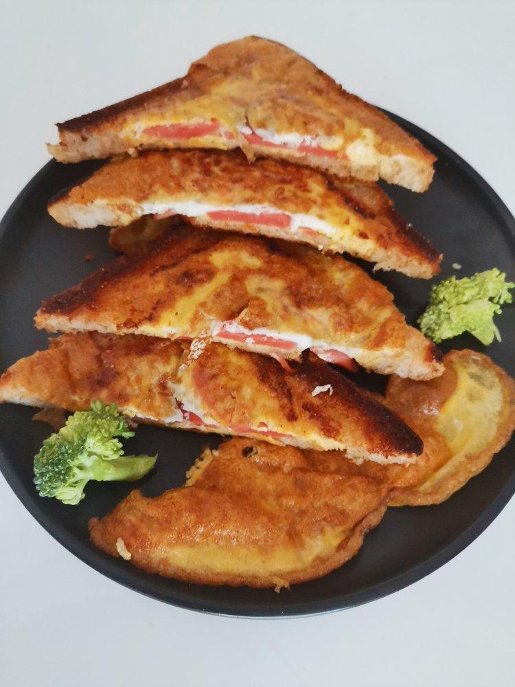 早餐快手鸡蛋芝士面包片